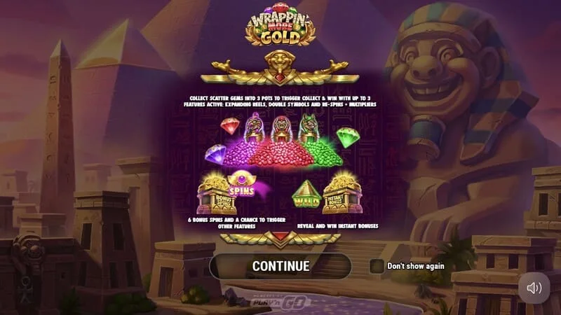 Wrappin' More Gold - glavni meni sa mumijom i piramidama